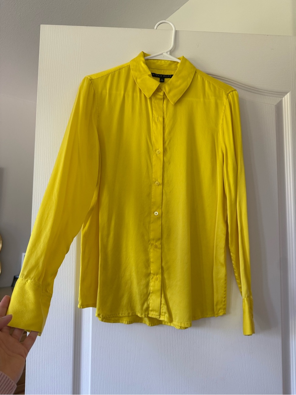 Antonio Melani - Bright Sunshine Yellow 95% Silk Button-Up Blouse